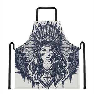 Tribal Native Indian Girl Print Apron