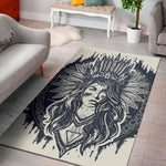 Tribal Native Indian Girl Print Area Rug