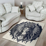 Tribal Native Indian Girl Print Area Rug