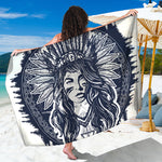 Tribal Native Indian Girl Print Beach Sarong Wrap