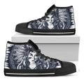 Tribal Native Indian Girl Print Black High Top Sneakers