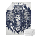 Tribal Native Indian Girl Print Blanket