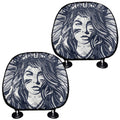 Tribal Native Indian Girl Print Car Headrest Covers