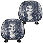 Tribal Native Indian Girl Print Car Headrest Covers