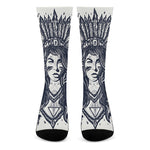 Tribal Native Indian Girl Print Crew Socks