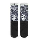 Tribal Native Indian Girl Print Crew Socks