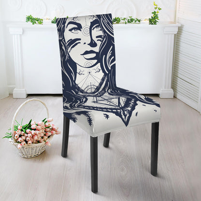 Tribal Native Indian Girl Print Dining Chair Slipcover