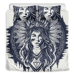 Tribal Native Indian Girl Print Duvet Cover Bedding Set