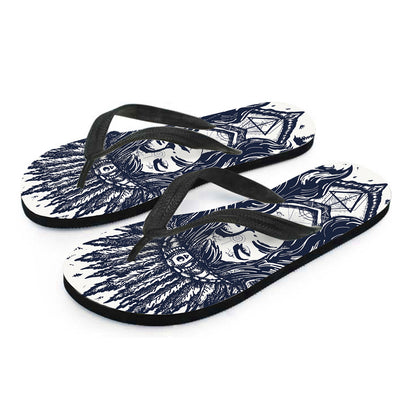 Tribal Native Indian Girl Print Flip Flops