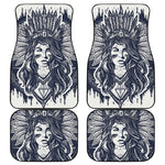 Tribal Native Indian Girl Print Front and Back Car Floor Mats