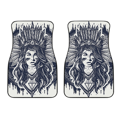 Tribal Native Indian Girl Print Front Car Floor Mats