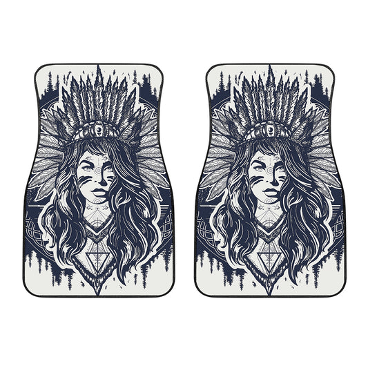 Tribal Native Indian Girl Print Front Car Floor Mats