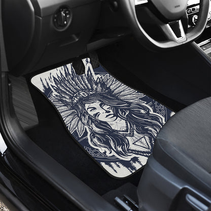 Tribal Native Indian Girl Print Front Car Floor Mats