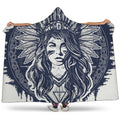 Tribal Native Indian Girl Print Hooded Blanket