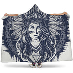 Tribal Native Indian Girl Print Hooded Blanket