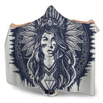 Tribal Native Indian Girl Print Hooded Blanket