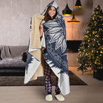 Tribal Native Indian Girl Print Hooded Blanket