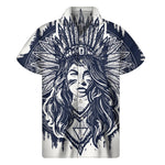 Tribal Native Indian Girl Print Men's Short Sleeve Shirt