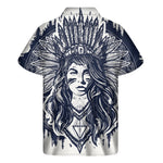 Tribal Native Indian Girl Print Men's Short Sleeve Shirt