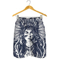 Tribal Native Indian Girl Print Men's Shorts