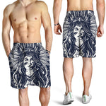 Tribal Native Indian Girl Print Men's Shorts