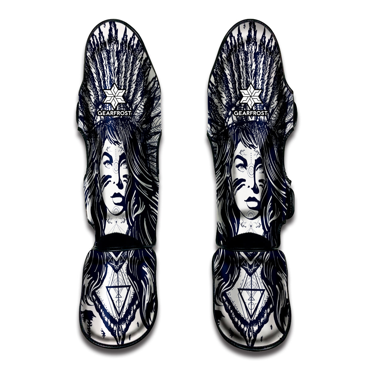 Tribal Native Indian Girl Print Muay Thai Shin Guard
