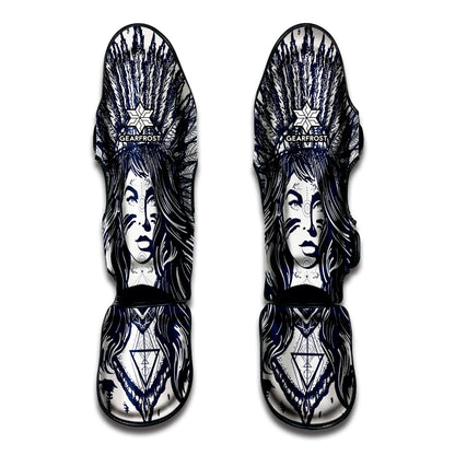 Tribal Native Indian Girl Print Muay Thai Shin Guard