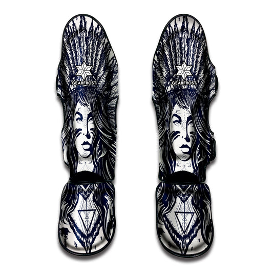 Tribal Native Indian Girl Print Muay Thai Shin Guard