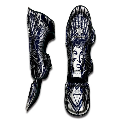 Tribal Native Indian Girl Print Muay Thai Shin Guard