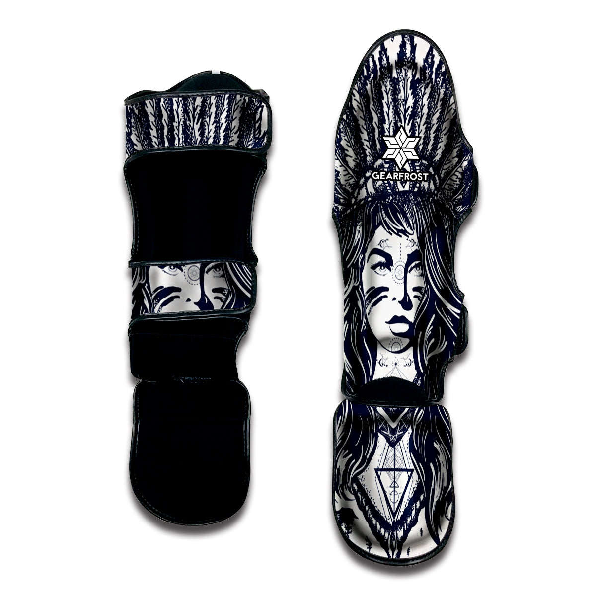 Tribal Native Indian Girl Print Muay Thai Shin Guard