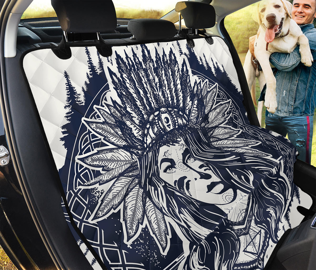 Tribal Native Indian Girl Print Pet Car Back Seat Cover