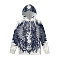 Tribal Native Indian Girl Print Pullover Hoodie