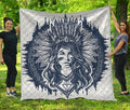 Tribal Native Indian Girl Print Quilt