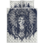 Tribal Native Indian Girl Print Quilt Bed Set