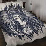 Tribal Native Indian Girl Print Quilt Bed Set