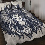 Tribal Native Indian Girl Print Quilt Bed Set