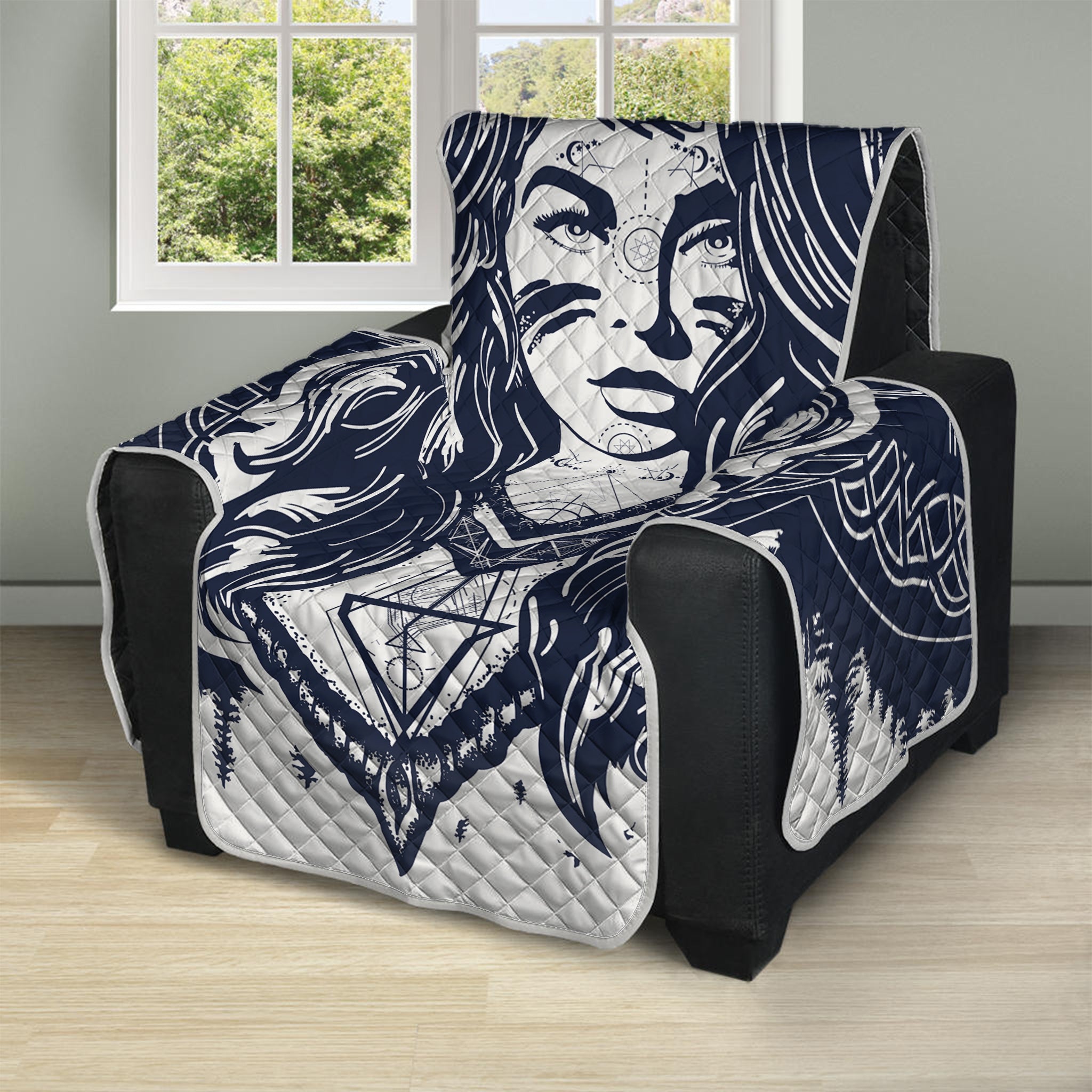 Tribal Native Indian Girl Print Recliner Protector