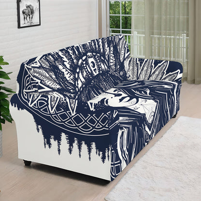 Tribal Native Indian Girl Print Sofa Cover