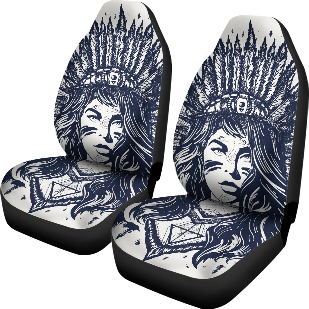 Tribal Native Indian Girl Print Universal Fit Car Seat Covers