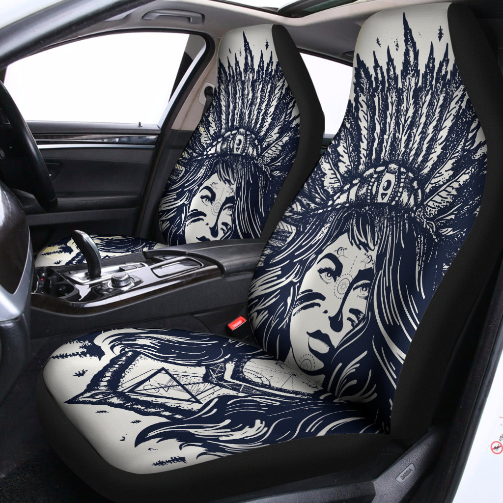 Tribal Native Indian Girl Print Universal Fit Car Seat Covers