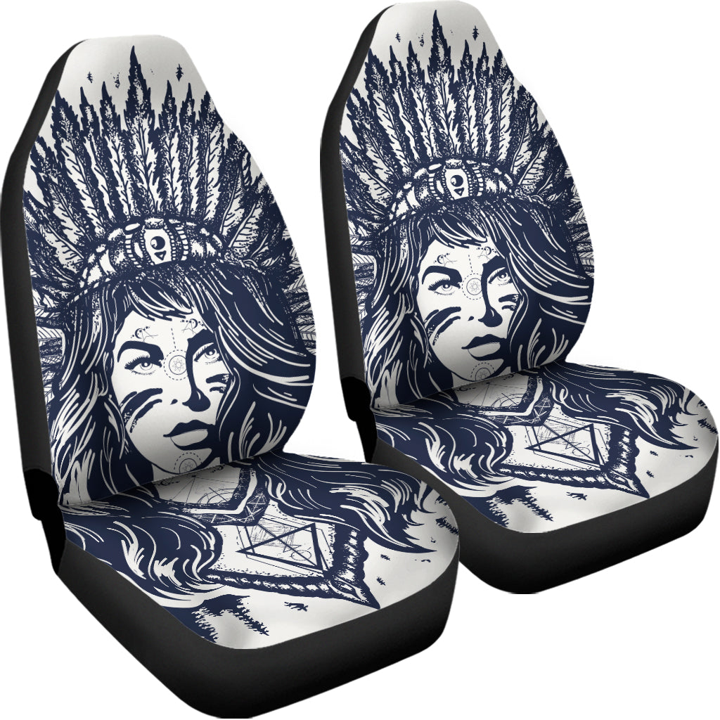 Tribal Native Indian Girl Print Universal Fit Car Seat Covers