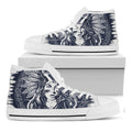 Tribal Native Indian Girl Print White High Top Sneakers