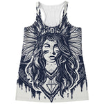 Tribal Native Indian Girl Print Women's Racerback Tank Top