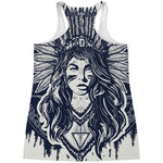 Tribal Native Indian Girl Print Women's Racerback Tank Top