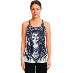 Tribal Native Indian Girl Print Women's Racerback Tank Top