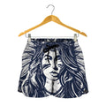Tribal Native Indian Girl Print Women's Shorts