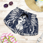 Tribal Native Indian Girl Print Women's Shorts