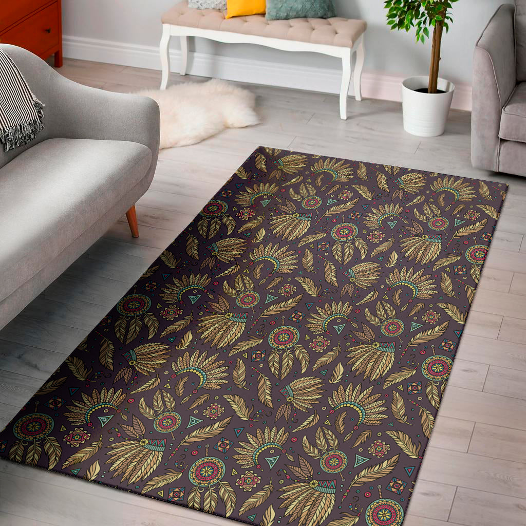 Tribal Native Indian Pattern Print Area Rug