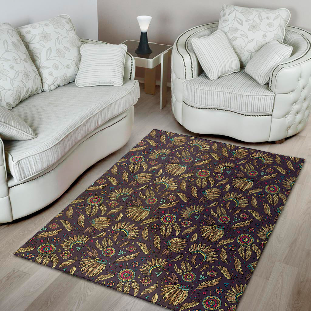Tribal Native Indian Pattern Print Area Rug
