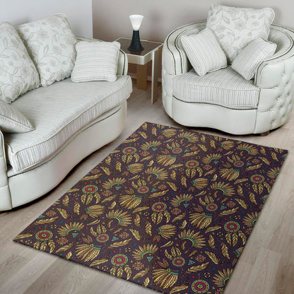 Tribal Native Indian Pattern Print Area Rug